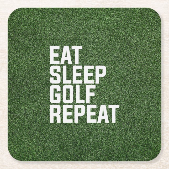 Posavasos Cuadrado De Papel Green Grass para el fiesta golfista comer dormir r (Anverso)