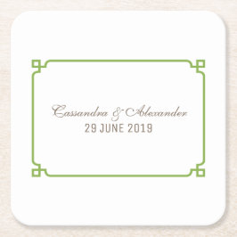 Posavasos Cuadrado De Papel Greenery Deco Moda Boda