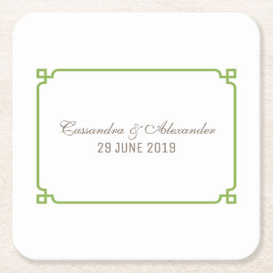 Posavasos Cuadrado De Papel Greenery Deco Moda Boda