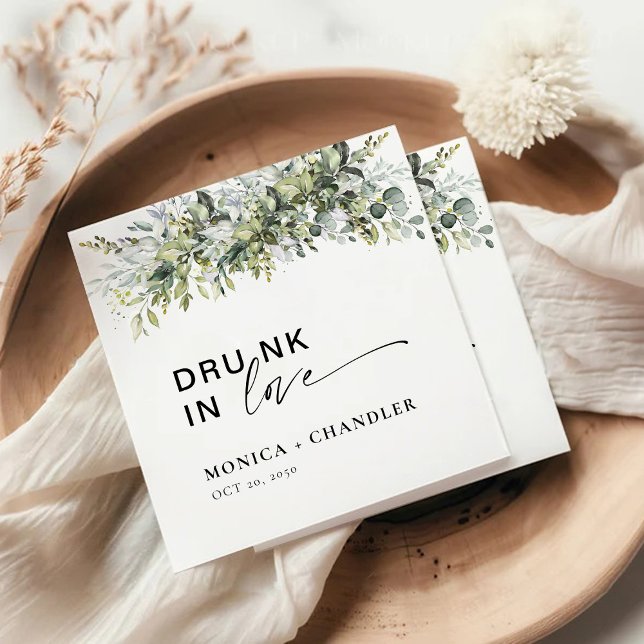 Posavasos Cuadrado De Papel Greenery Herbal Boda (Subido por el creador)
