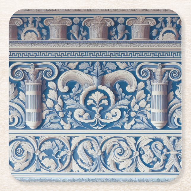 Posavasos Cuadrado De Papel Griego antiguo (Anverso)