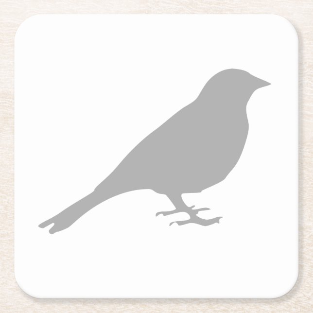 Posavasos Cuadrado De Papel Gris Bird Coaster (Anverso)