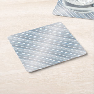 Posavasos Cuadrado De Papel Gris de rayas estilizadas