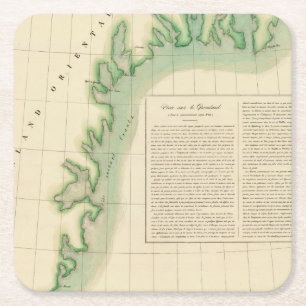 Posavasos Cuadrado De Papel Groenlandia del este 20