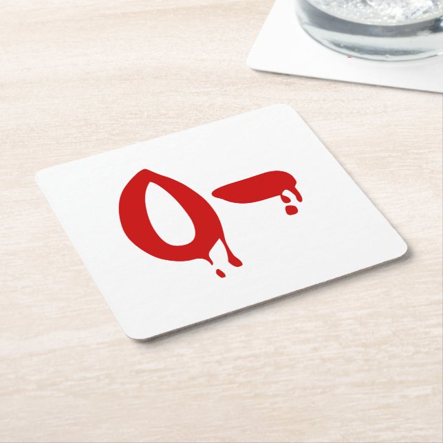 Posavasos Cuadrado De Papel Grupo sanguíneo O- Hospital negativo de #Horror (En perspectiva)