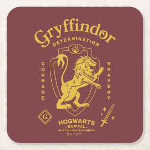 Posavasos Cuadrado De Papel GRYFFINDOR™ Determinación Coraje Valentía Escudo
