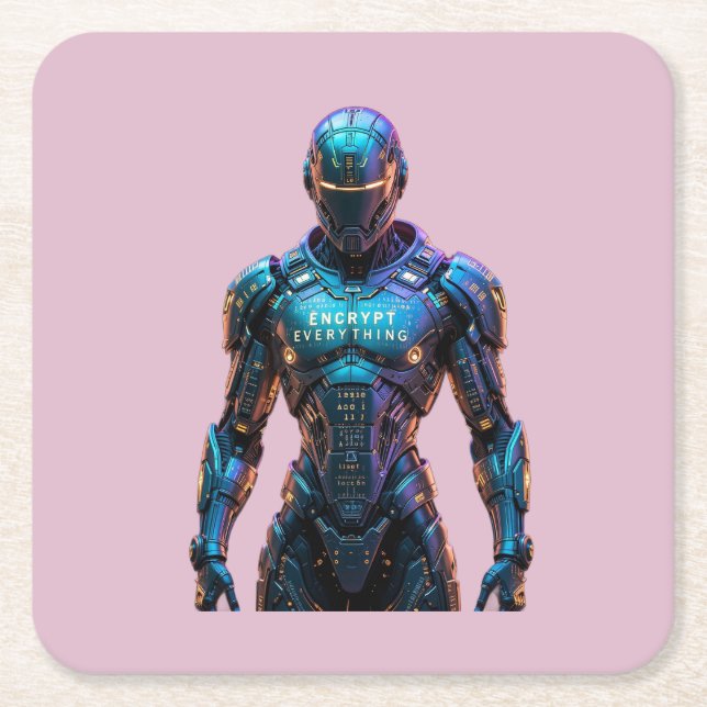 Posavasos Cuadrado De Papel Guardian Encrypt Everything (Anverso)