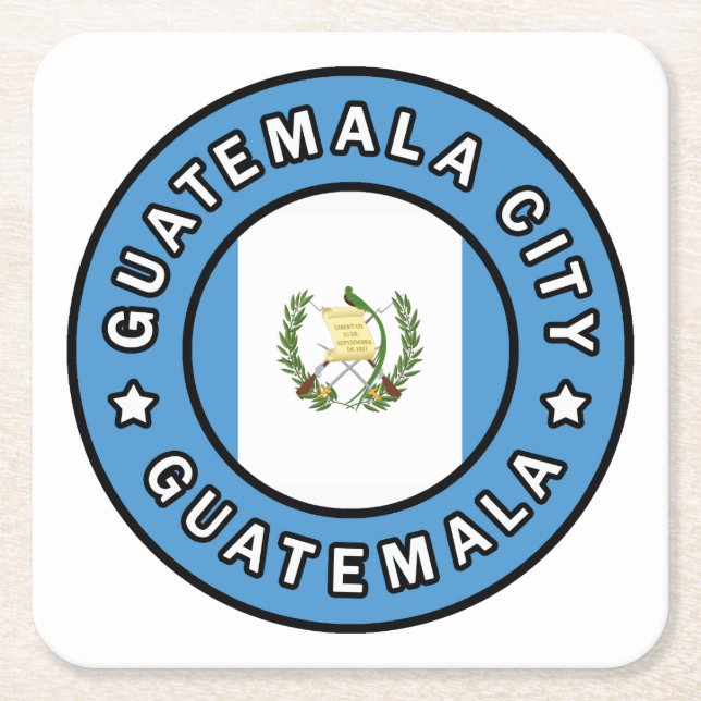 Posavasos Cuadrado De Papel Guatemala (Anverso)