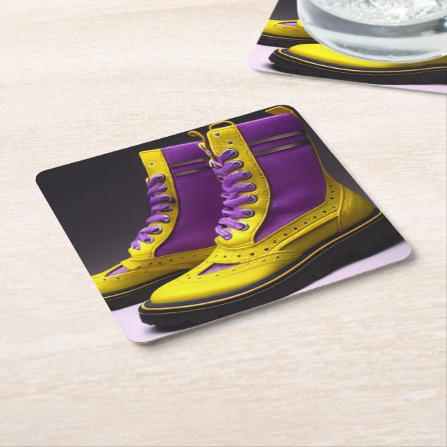 Posavasos Cuadrado De Papel Guay Boots (En perspectiva)