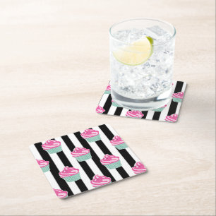Posavasos Cuadrado De Papel Guay Trendy Black and Wite