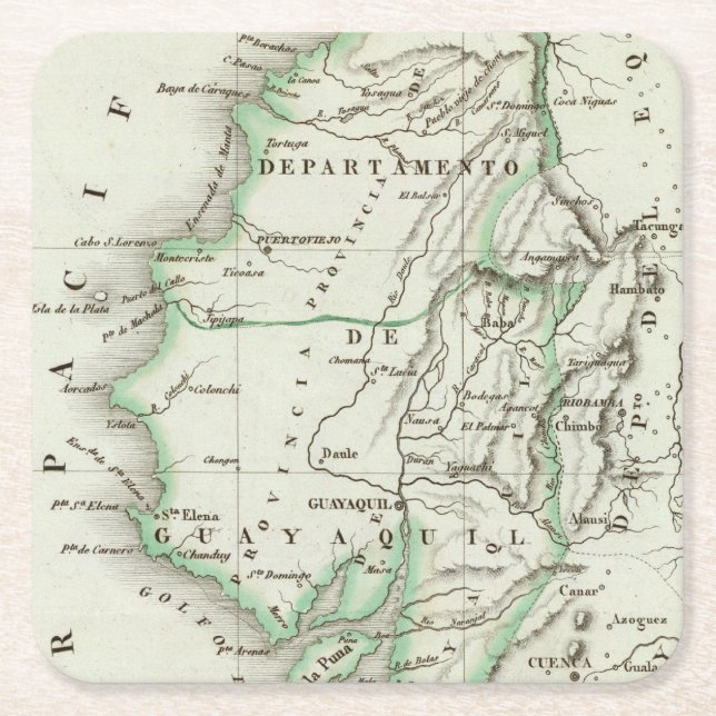 Posavasos Cuadrado De Papel Guayaquil (Anverso)