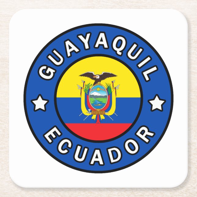 Posavasos Cuadrado De Papel Guayaquil Ecuador (Anverso)