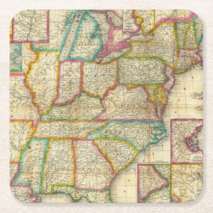 Posavasos Cuadrado De Papel Guía de los viajeros de Mitchell