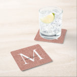 Posavasos Cuadrado De Papel Guión de Monograma Girly Rosa Gold Purpurina Spark<br><div class="desc">Girona Rosa Purpurina de oro Sparkle Monograma Nombre de guión Cuadrado Papel</div>