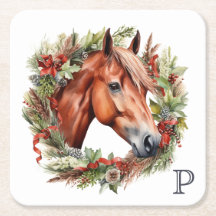 Guirnalda de vacaciones de Navidades de caballos m