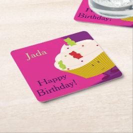 Posavasos Cuadrado De Papel Gummy Bear Cupcake | Montaña