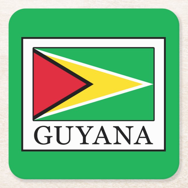 Posavasos Cuadrado De Papel Guyana (Anverso)