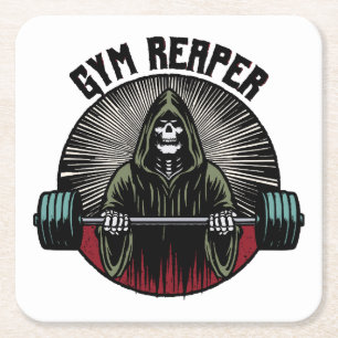 Posavasos Cuadrado De Papel Gym Reaper Workout