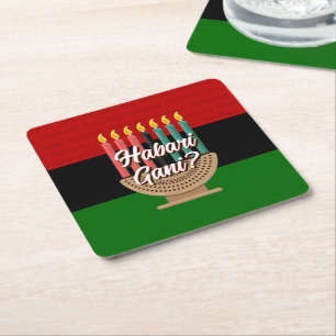 Posavasos Cuadrado De Papel HABARI GANI Kwanzaa