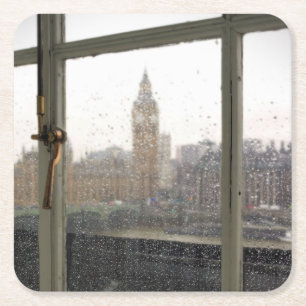 Posavasos Cuadrado De Papel Habitación con vistas - Big Ben - London Coaster