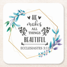 Posavasos Cuadrado De Papel Hace Que Todas Las Cosas Sean Hermosas