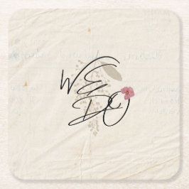 Posavasos Cuadrado De Papel HACEMOS Flores Presionadas Programa de Moda de Jar