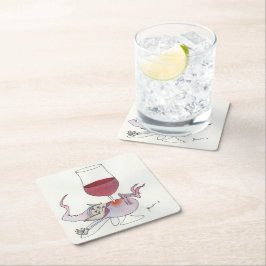 Posavasos Cuadrado De Papel Hada de vino