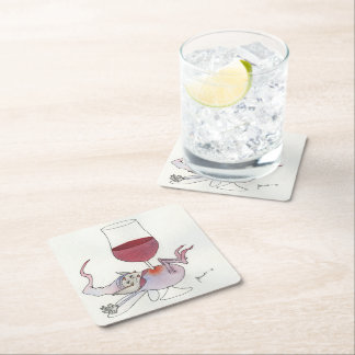 Posavasos Cuadrado De Papel Hada de vino
