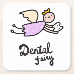 Posavasos Cuadrado De Papel Hada dental