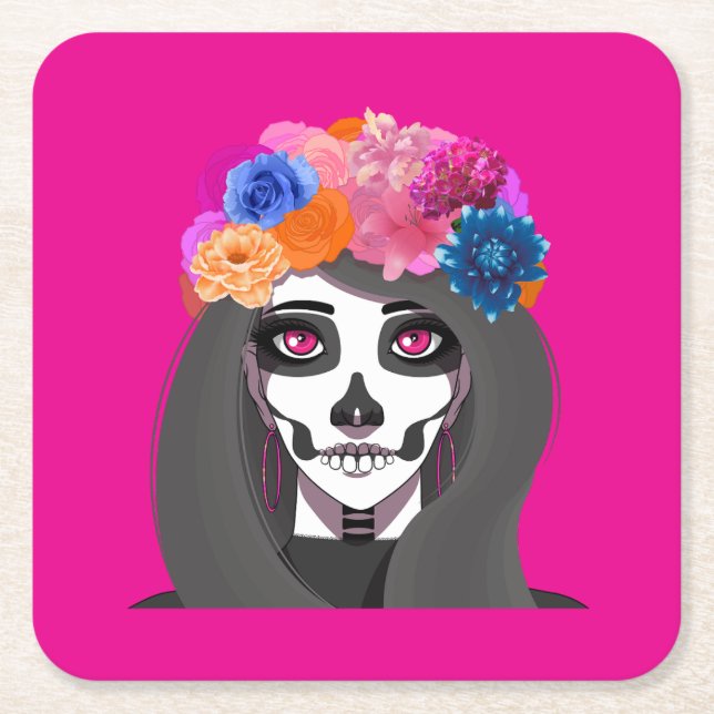 Posavasos Cuadrado De Papel Halloween  (Anverso)