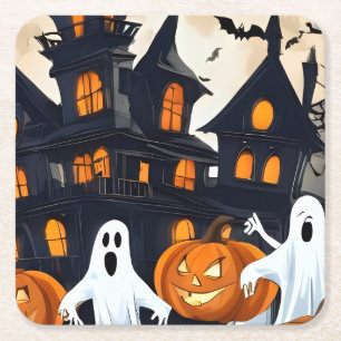 Posavasos Cuadrado De Papel Halloween