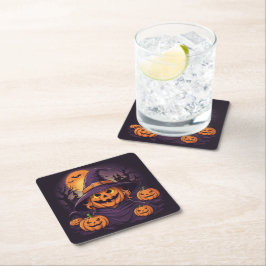 Posavasos Cuadrado De Papel Halloween-