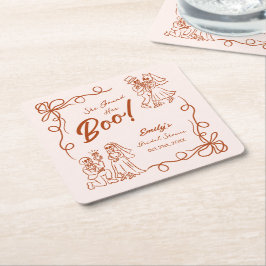 Posavasos Cuadrado De Papel Halloween Bridal Shower