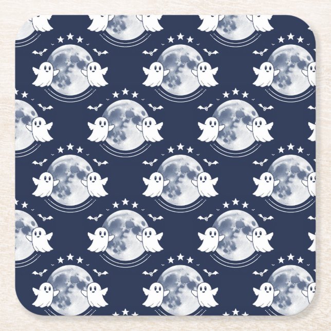 Posavasos Cuadrado De Papel Halloween celebration (Anverso)