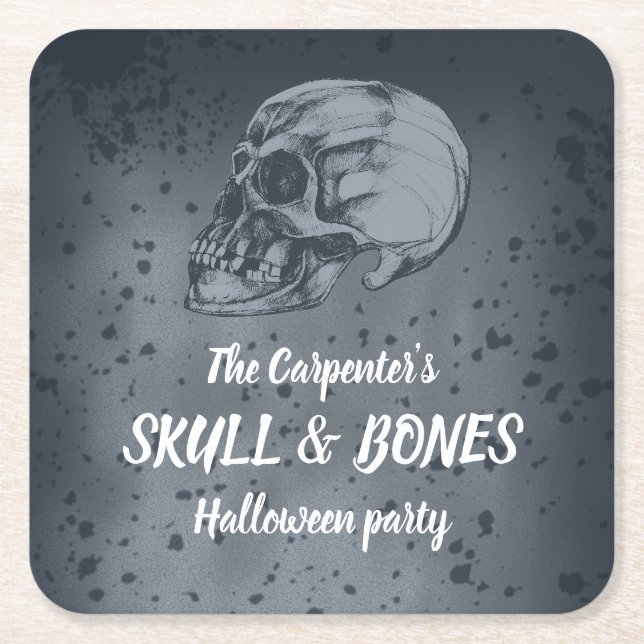 Posavasos Cuadrado De Papel Halloween de Skull & Bones (Anverso)