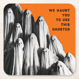 Posavasos Cuadrado De Papel Halloween divertida