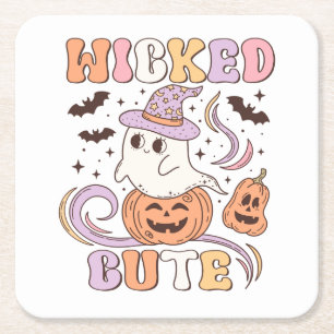 Posavasos Cuadrado De Papel Halloween malvado