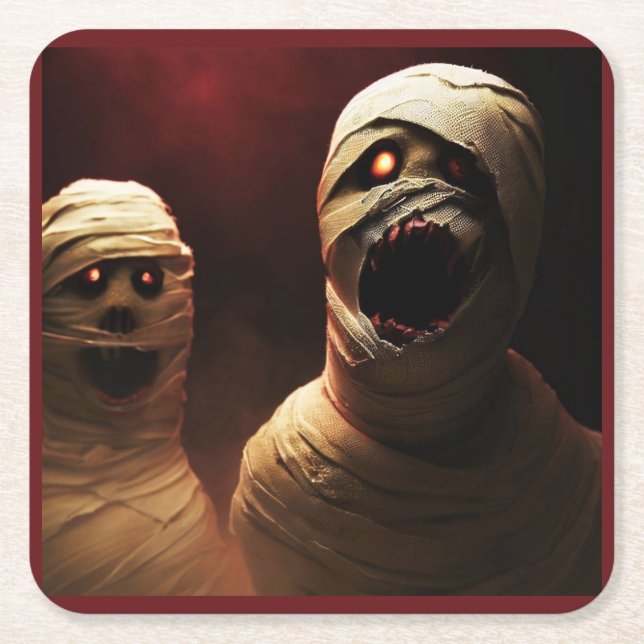 Posavasos Cuadrado De Papel Halloween - Mamis 3 (Anverso)