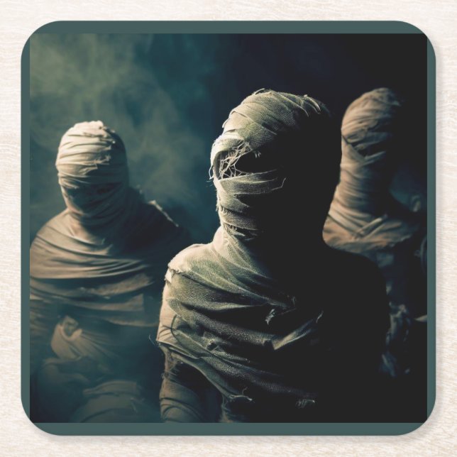 Posavasos Cuadrado De Papel Halloween - Mamis 4 (Anverso)