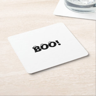 Posavasos Cuadrado De Papel ¡Halloween Scary Boo!