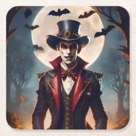 Posavasos Cuadrado De Papel Halloween Steampunk Gótico Zombie Vampiro