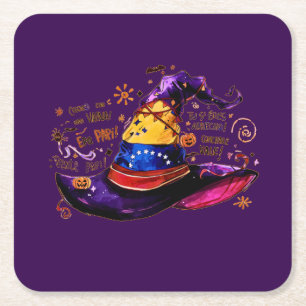 Posavasos Cuadrado De Papel  Halloween venezolano   Fiesta  personalizable