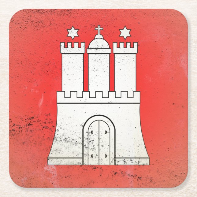 Posavasos Cuadrado De Papel Hamburgo (Anverso)