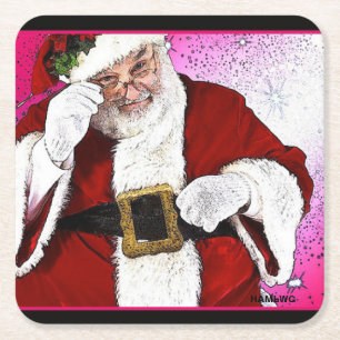Posavasos Cuadrado De Papel HAMbWG - Astillas desechables - Santa Claus