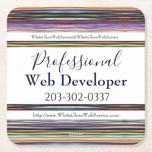 Posavasos Cuadrado De Papel HAMbyWG de montaña rusa promocional (Anverso)