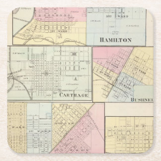Posavasos Cuadrado De Papel Hamilton, Cartago, Bushnell, Lincoln y LaHarpe