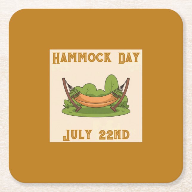 Posavasos Cuadrado De Papel Hammock Day Beige Caramel Coaster Set (Anverso)
