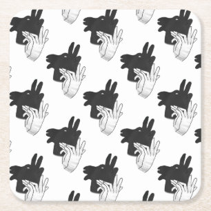 Posavasos Cuadrado De Papel Hand Silhouette Billy Goat Gray