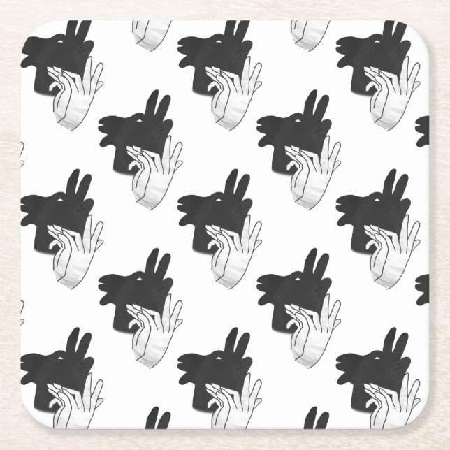Posavasos Cuadrado De Papel Hand Silhouette Billy Goat Gray (Anverso)