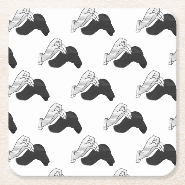 Posavasos Cuadrado De Papel Hand Silhouette Camel (Anverso)